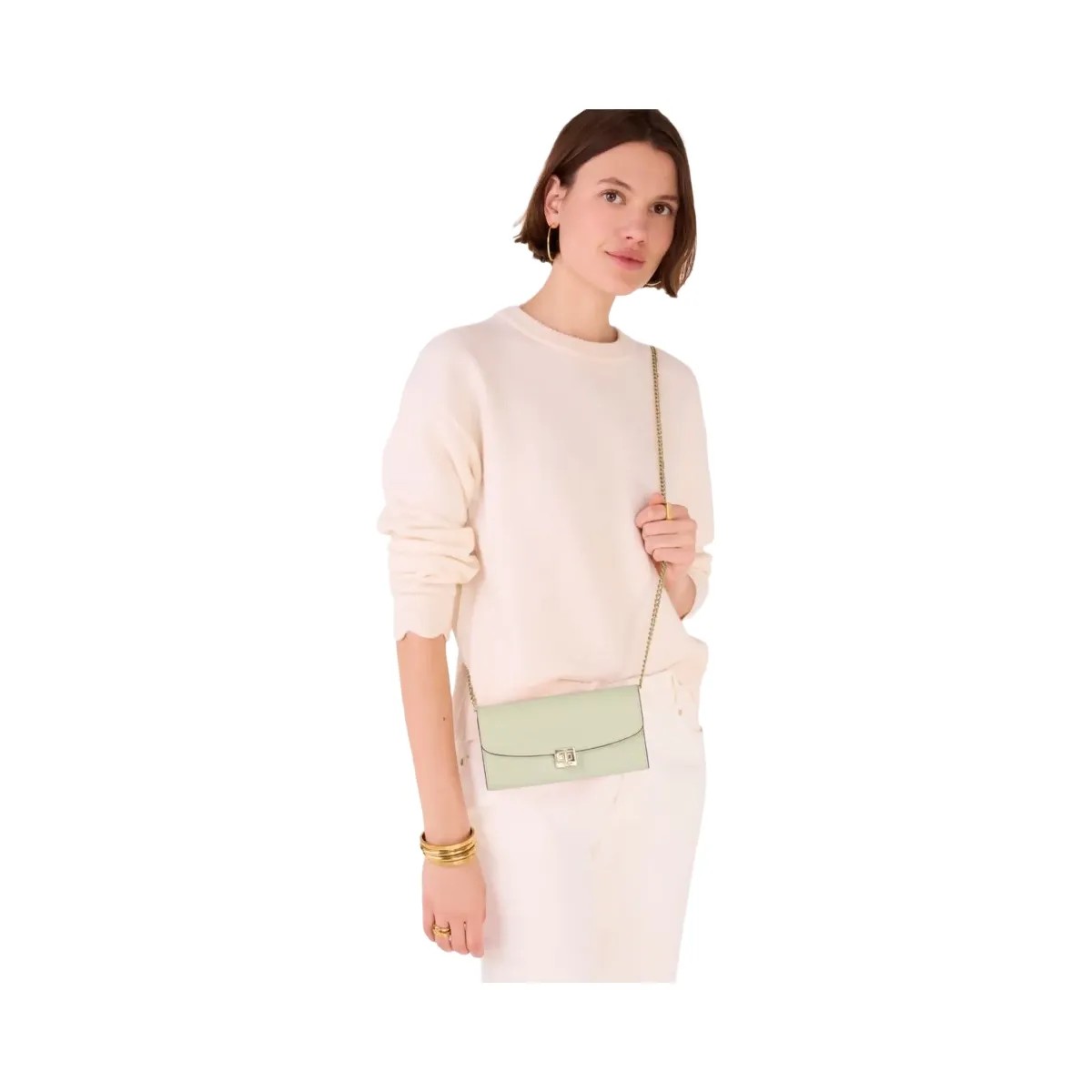 Kate Spade Phoebe Turnlock Wallet on chain Sage Bundle - HypeFly India View 2
