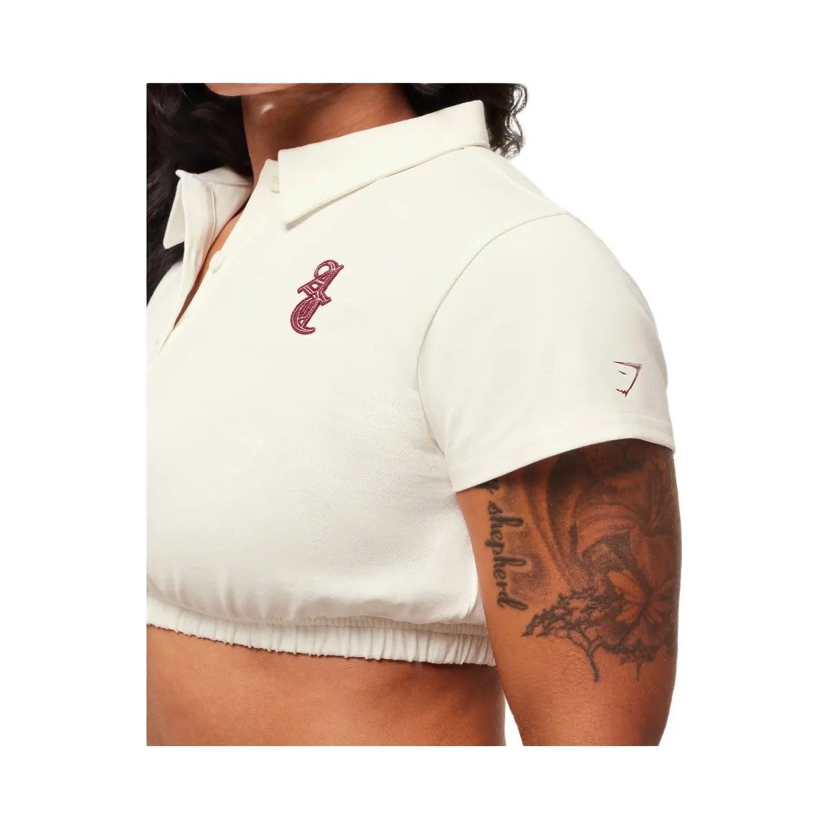 Gymshark x Analis Cropped Polo - Soft White - HypeFly India View 4