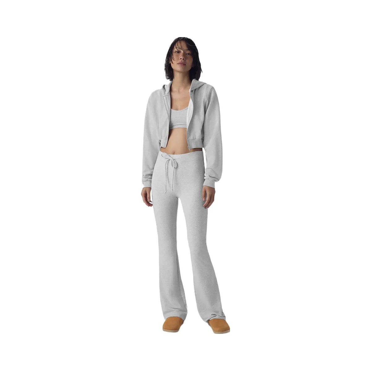 Alo Women's Sway Bootcut Sweatpant - Athletic Heather Grey - HypeFly India View 6