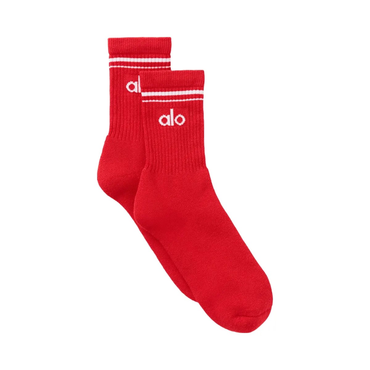Alo Unisex Half-Crew Throwback Sock - Bright Red/White - HypeFly India View 1