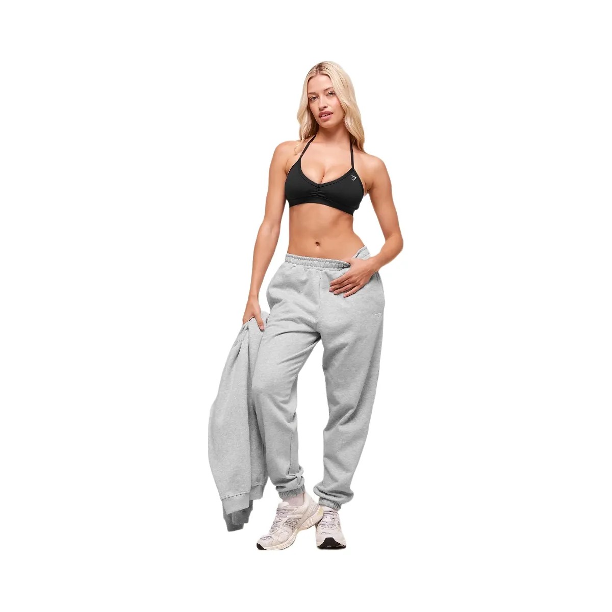 Gymshark Training Fleece Short Jogger - Light Grey Core Marl - HypeFly India View 5