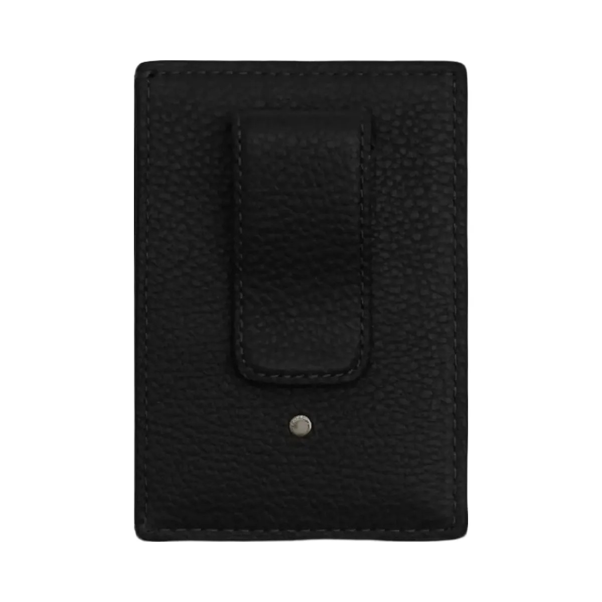 Coach Card Case With Money Clip Pebbled Leather-Gunmetal-Black - HypeFly India View 1