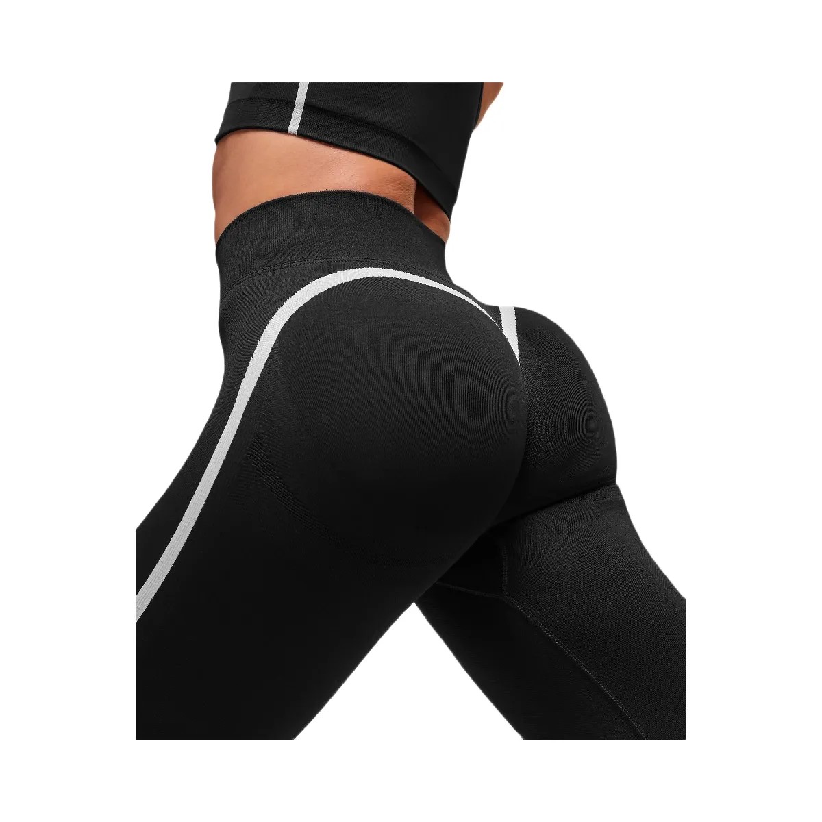 Gymshark Lift Campus Seamless Leggings - Black - HypeFly India View 4