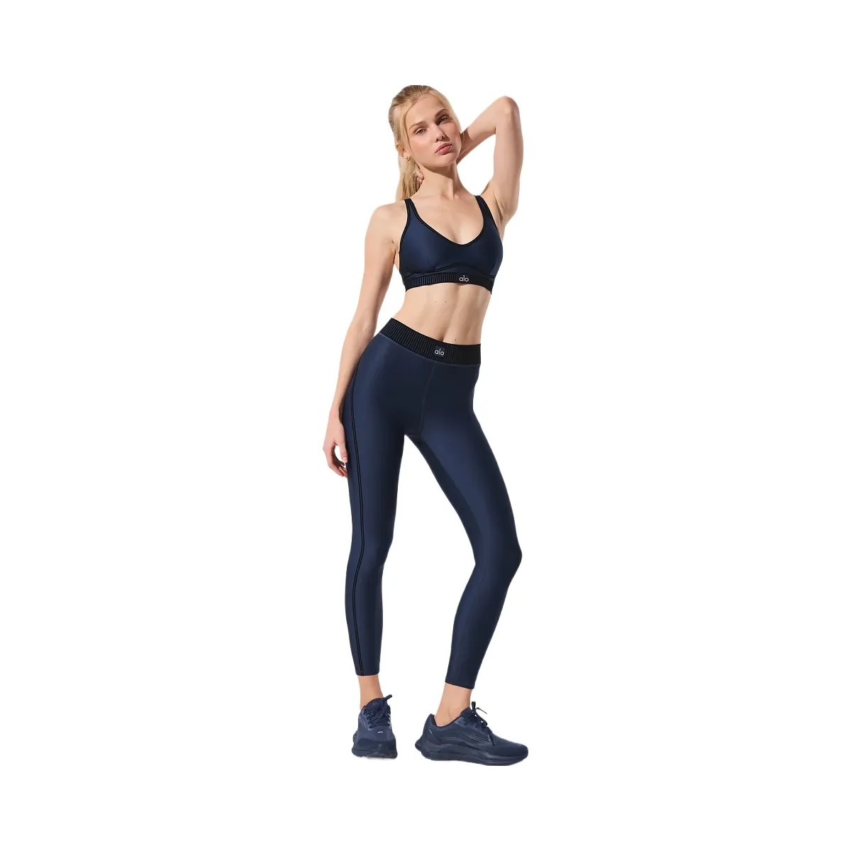 Alo Women's Airlift Line Up Bra - Navy - HypeFly India View 3
