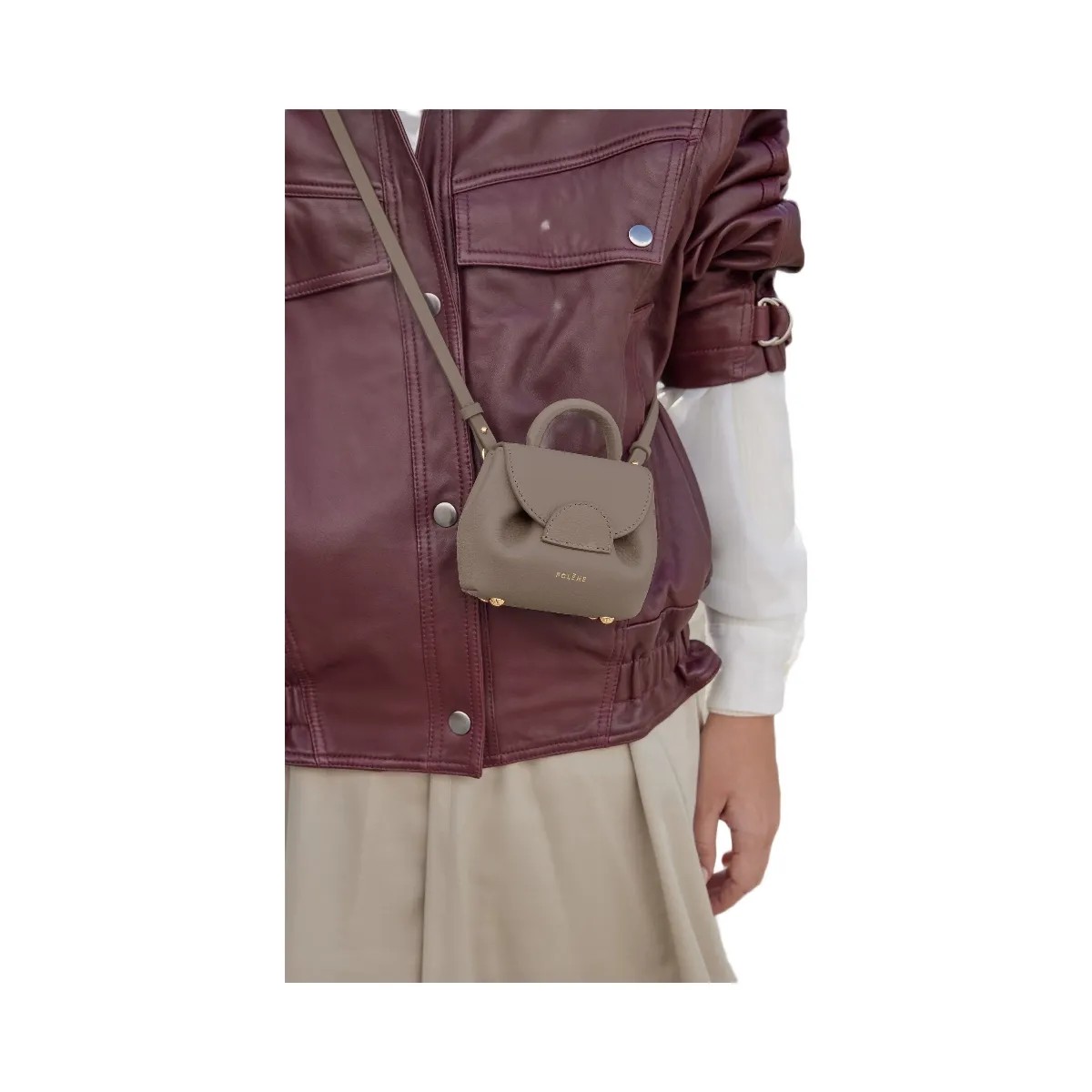 Polene Numero Un Micro Textured Taupe - HypeFly India View 5