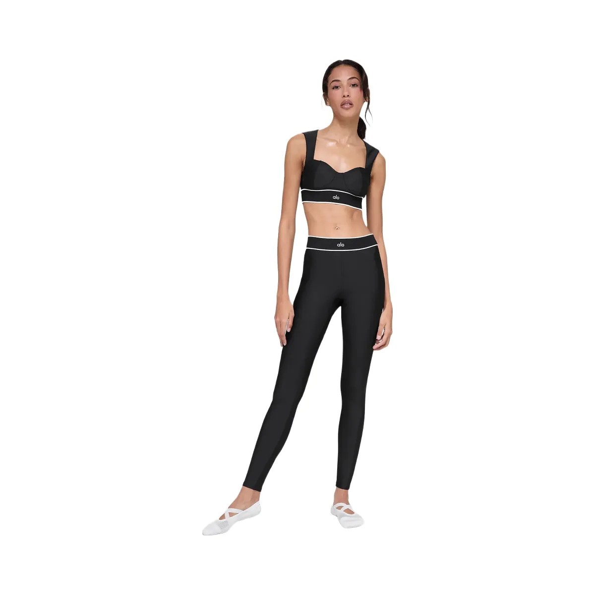 Alo Women's Airlift High-Waist Alignment Legging - Black/White - HypeFly India View 4