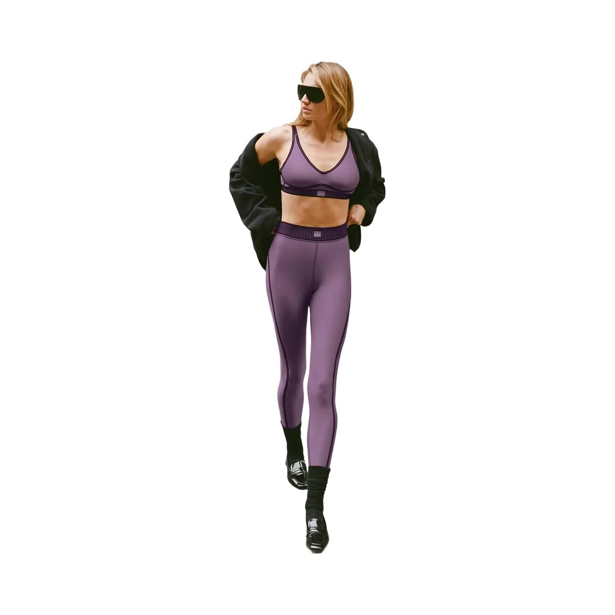Alo Women's Airlift High-Waist 7/8 Line Up Legging - Plum Kiss - HypeFly India View 5