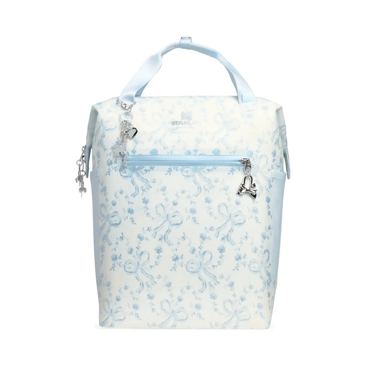 Stanley 1913 x LoveShackFancy Holiday All Day Madeleine Mini Cooler Backpack 20 Can 14 QT 13.2 L Coquette Bow Winter Ice - HypeFly India View 1