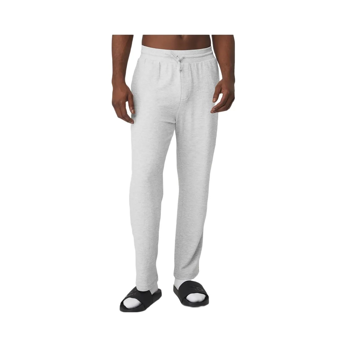 Alo Men's Micro Waffle Fast Break Sweatpant - Athletic Heather Grey - HypeFly India View 1