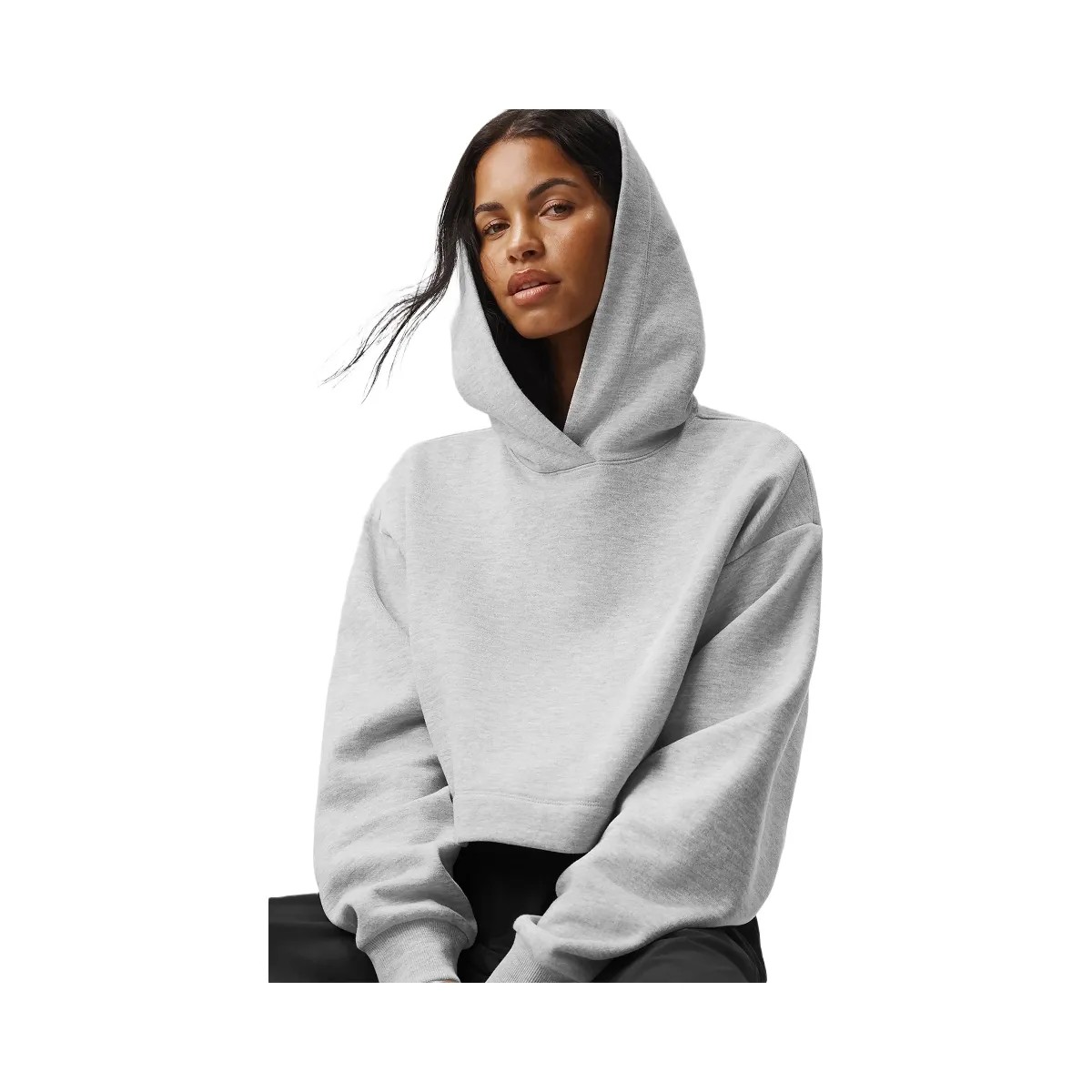 Alo Women's Bae Hoodie - Athletic Heather Grey - HypeFly India View 1