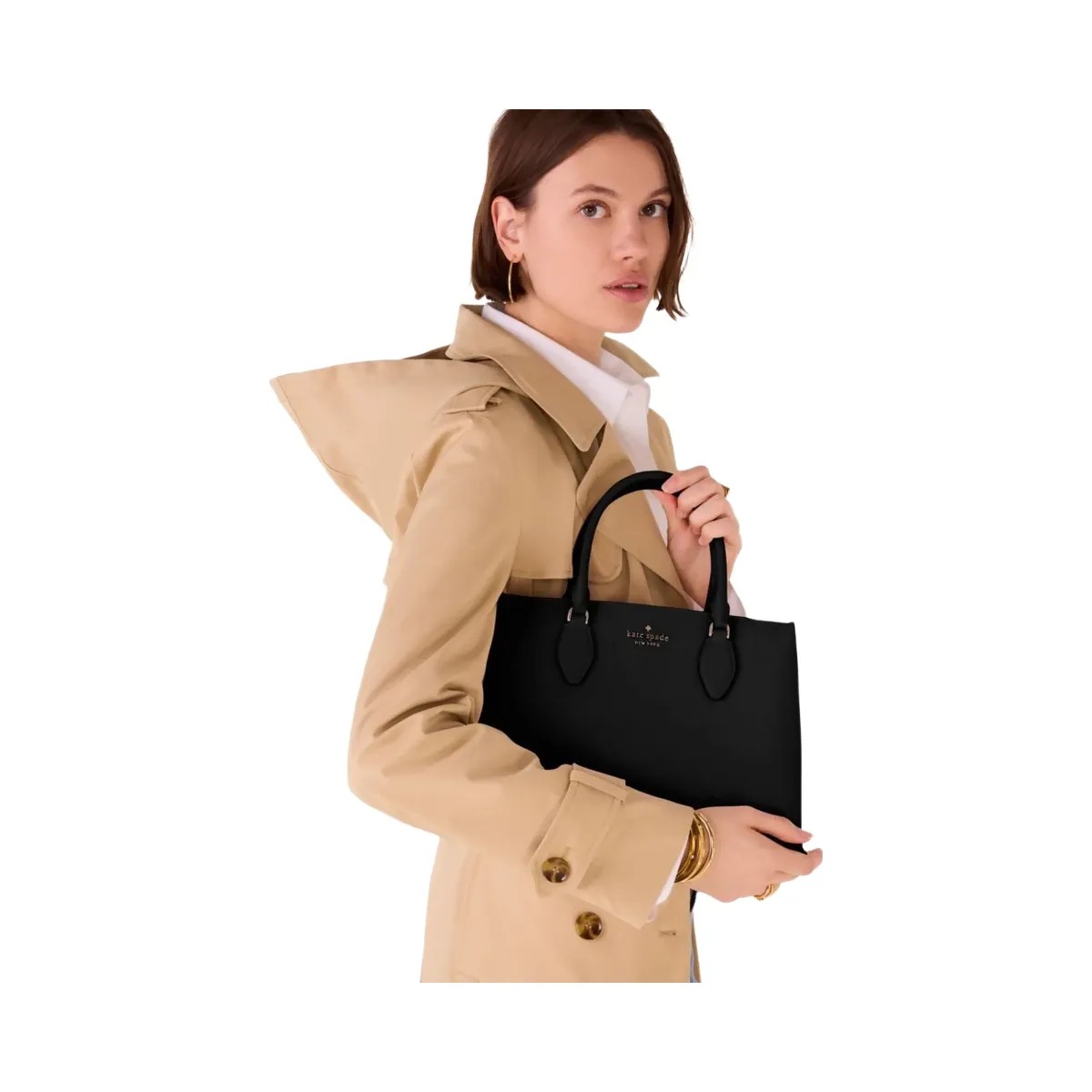 Kate Spade Rae Medium Satchel Black - HypeFly India View 3