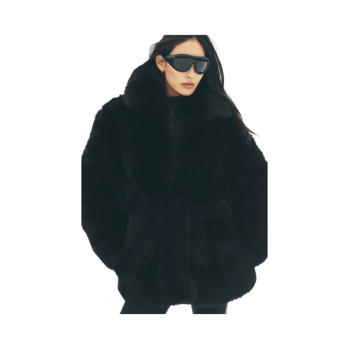 Alo Women's Faux Fur Starstruck Coat - Black - HypeFly India View 6
