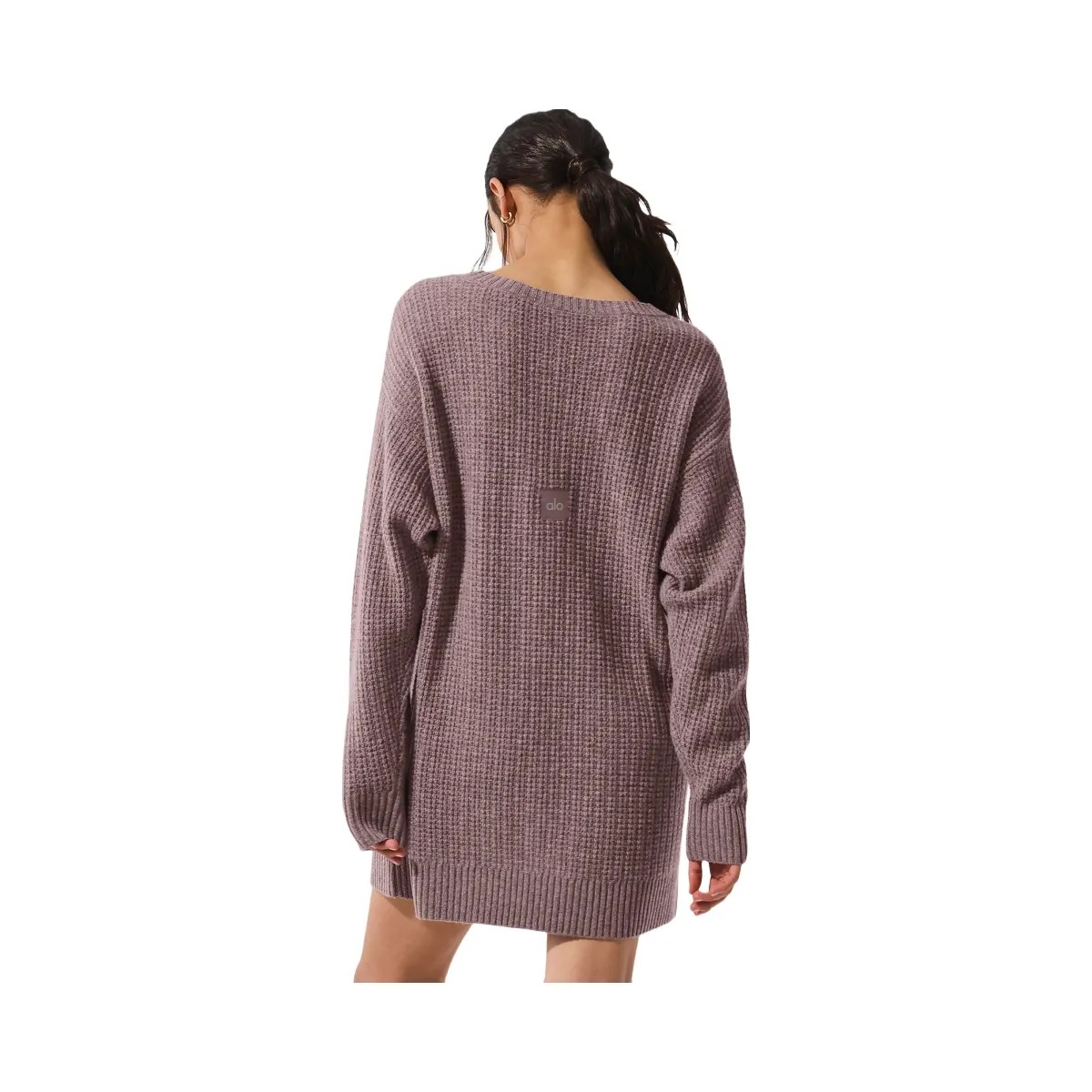 Alo Women's Cashmere Plush Waffle Dress - Mushroom Heather - HypeFly India View 3