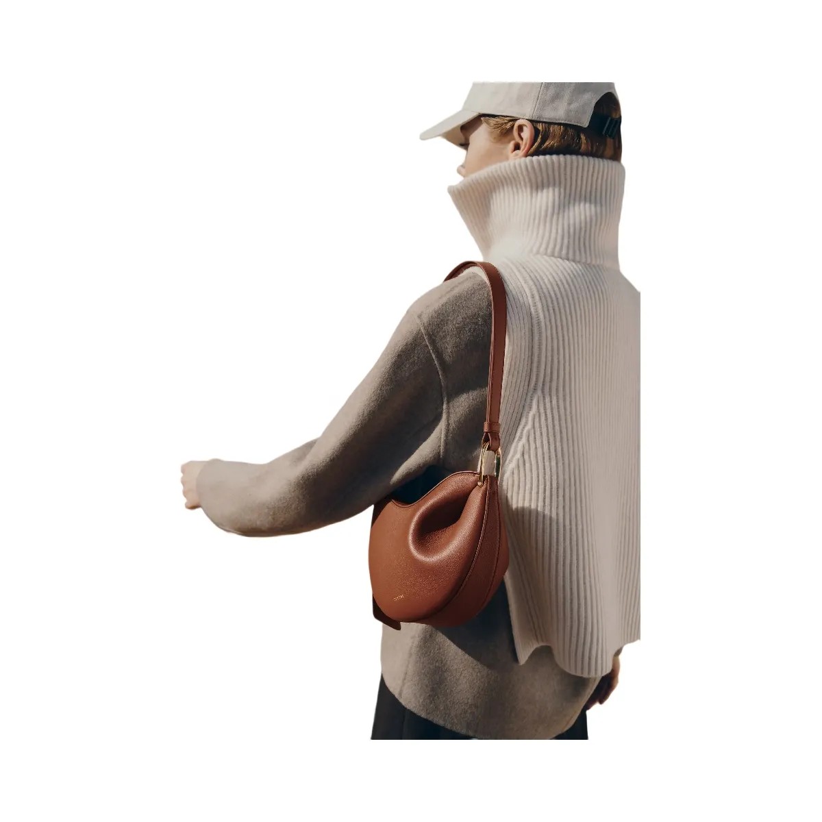 Polene Tonca Textured Cognac - HypeFly India View 5