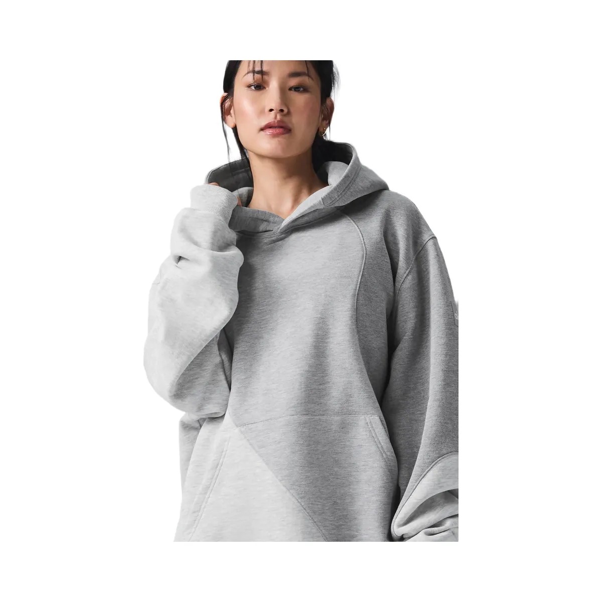 Alo Women's Make Waves Hoodie - Athletic Heather Grey Tonal - HypeFly India View 1
