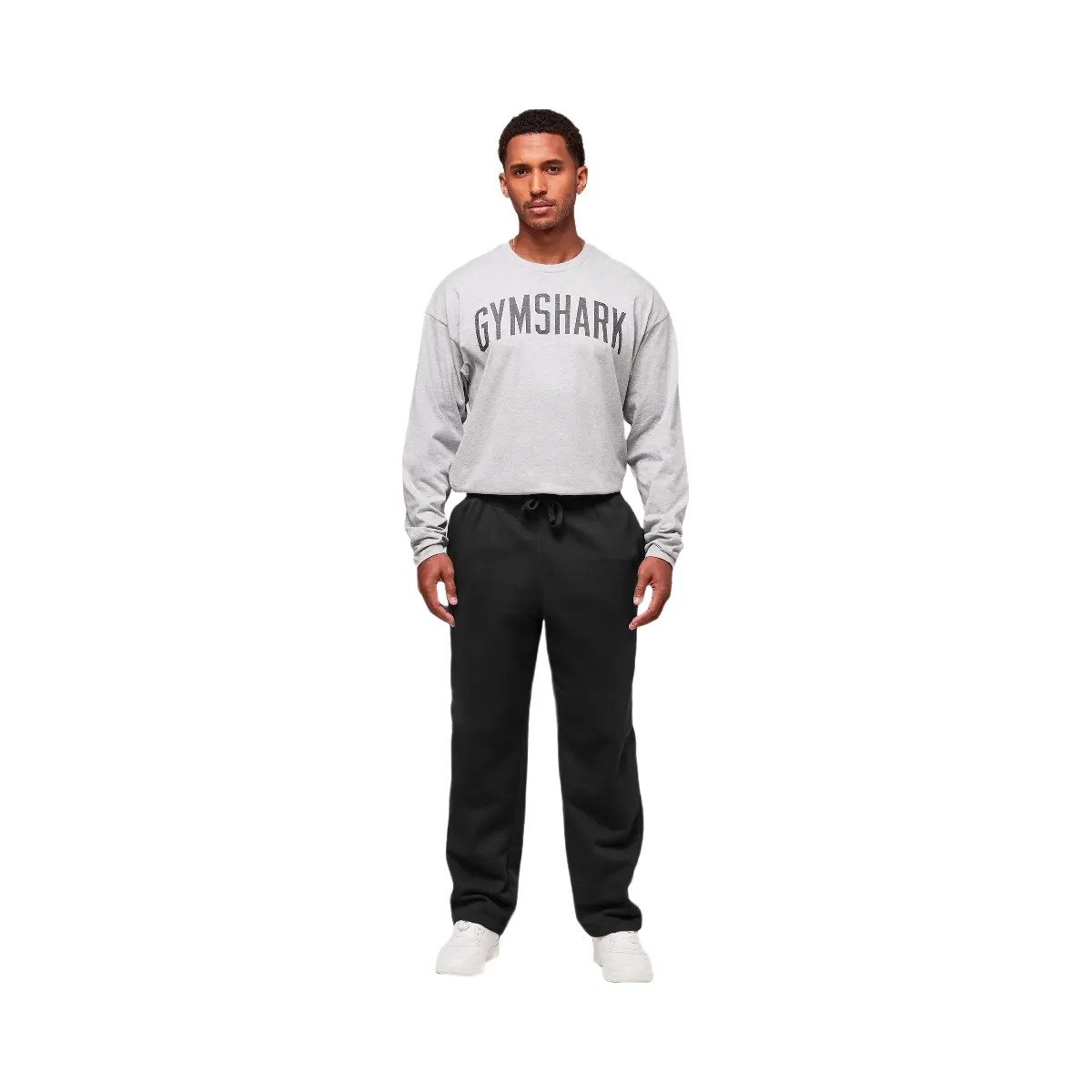 Gymshark Worn Graphic Long Sleeve T-Shirt - Light Grey Core Marl - HypeFly India View 6