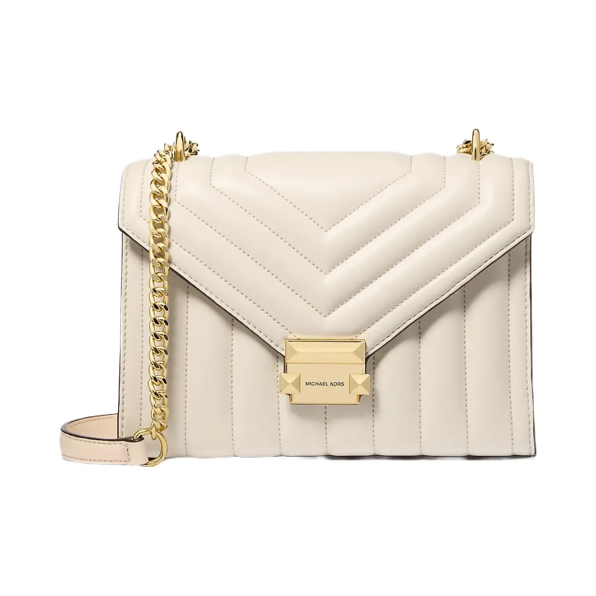 Michael Kors Whitney Medium Quilted Shoulder Bag Lt Cream - HypeFly India View 1