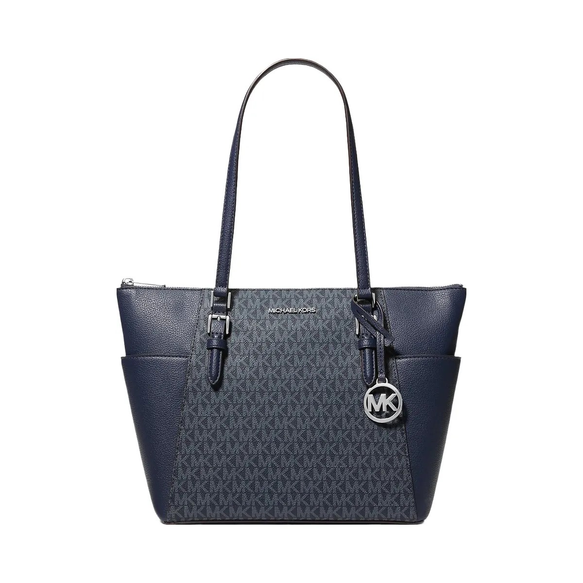 Michael Kors Charlotte Large Logo and Leather Top-Zip Tote Bag Admiral - HypeFly India View 1