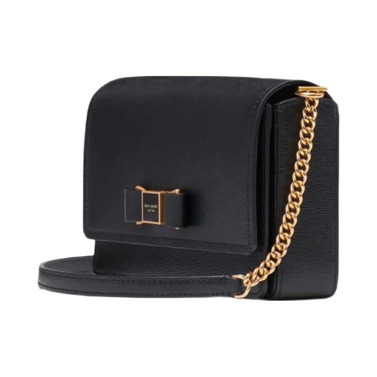 Kate Spade Morgan Bow Embellished Flap Chain Wallet Black - HypeFly India View 3