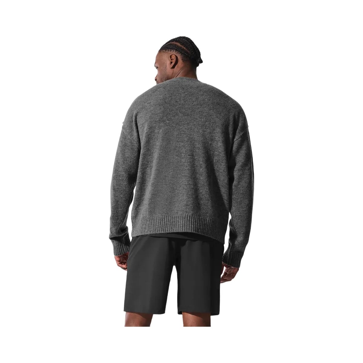 Alo Men's Unisex Wool Cashmere New Class Crewneck Sweater - Platinum Grey - HypeFly India View 2