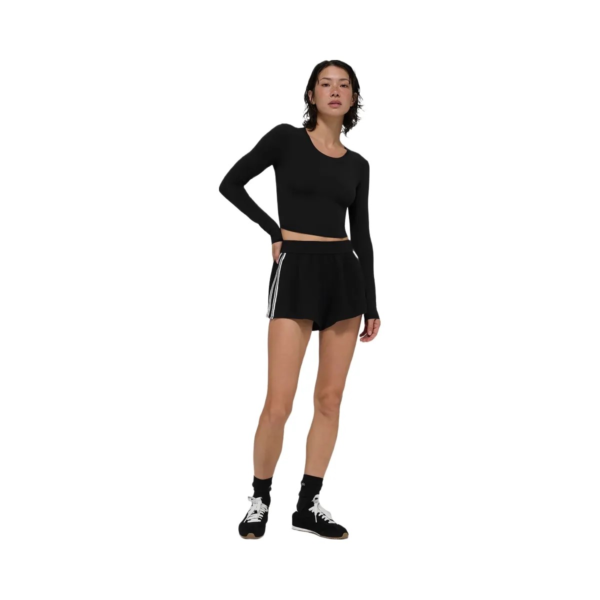 Alo Women's Track Star Short - Black - HypeFly India View 4