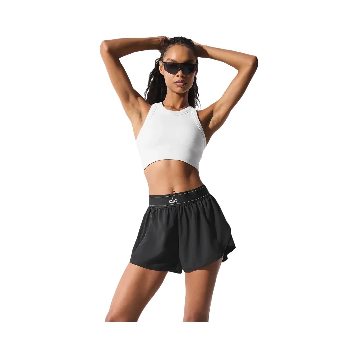 Alo Women's Seamless Delight High Neck Bra - White - HypeFly India View 5