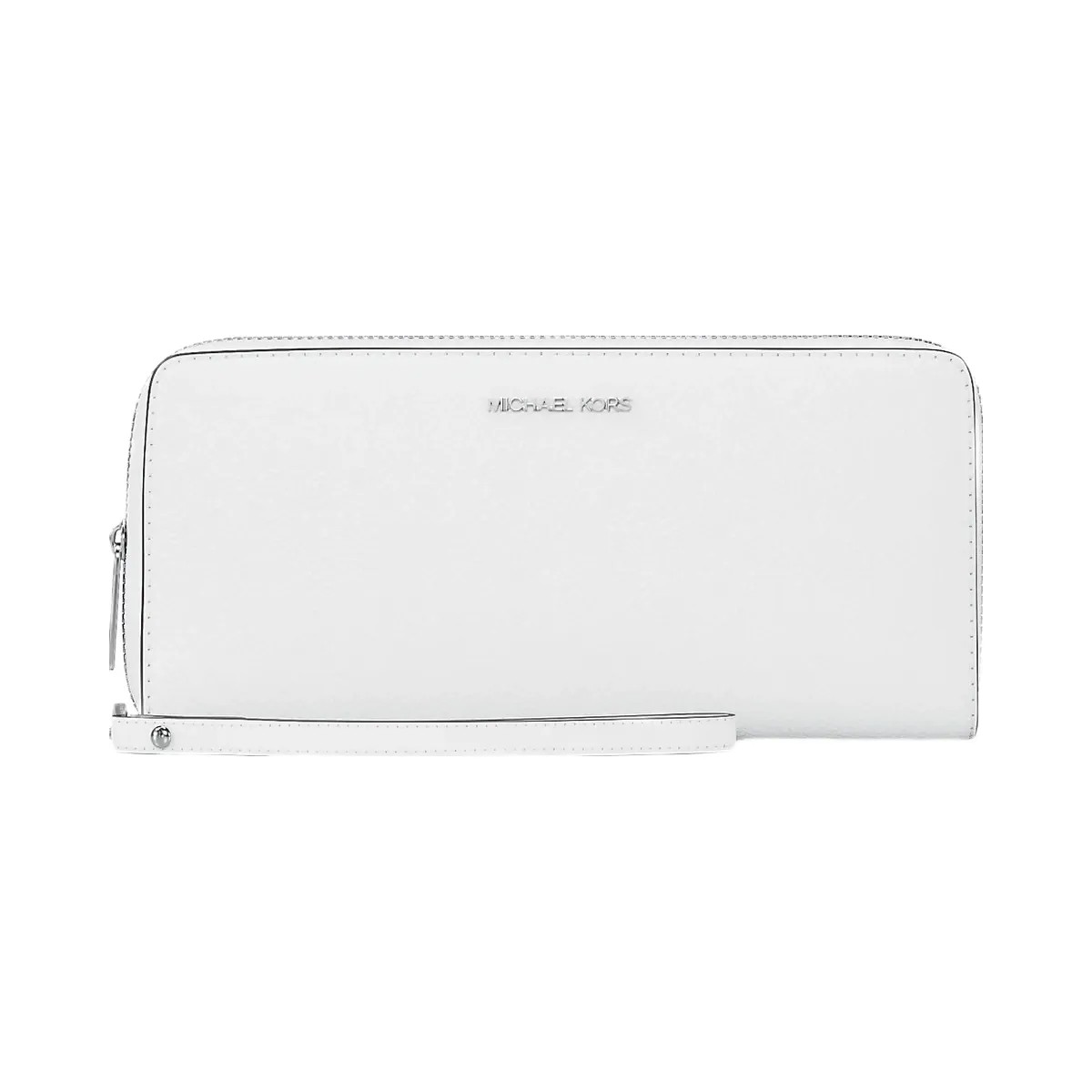 Michael Kors Large Pebbled Leather Continental Wallet Optic White - HypeFly India View 1