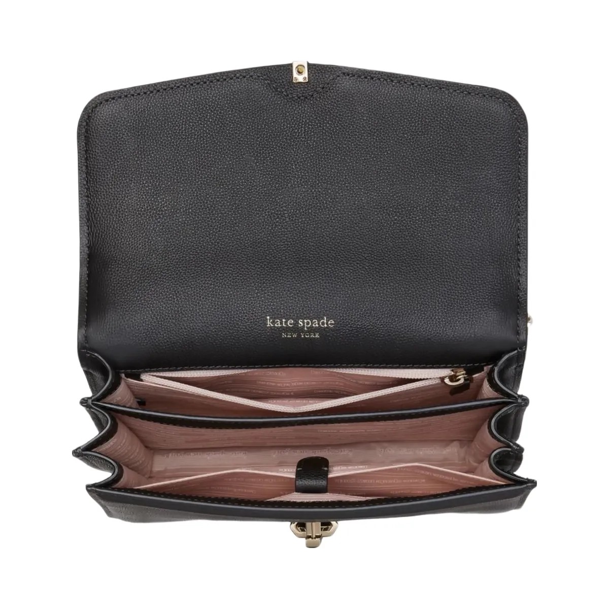 Kate Spade Locket Large Flap Shoulder Bag Black - HypeFly India View 5