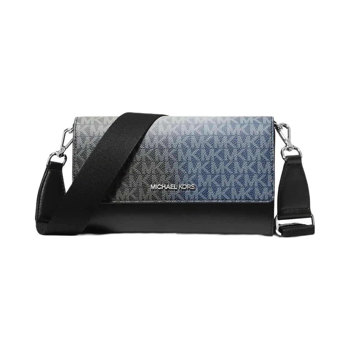 Michael Kors Jet Set Large Ombre Signature Logo Crossbody Bag Black Combo - HypeFly India View 1