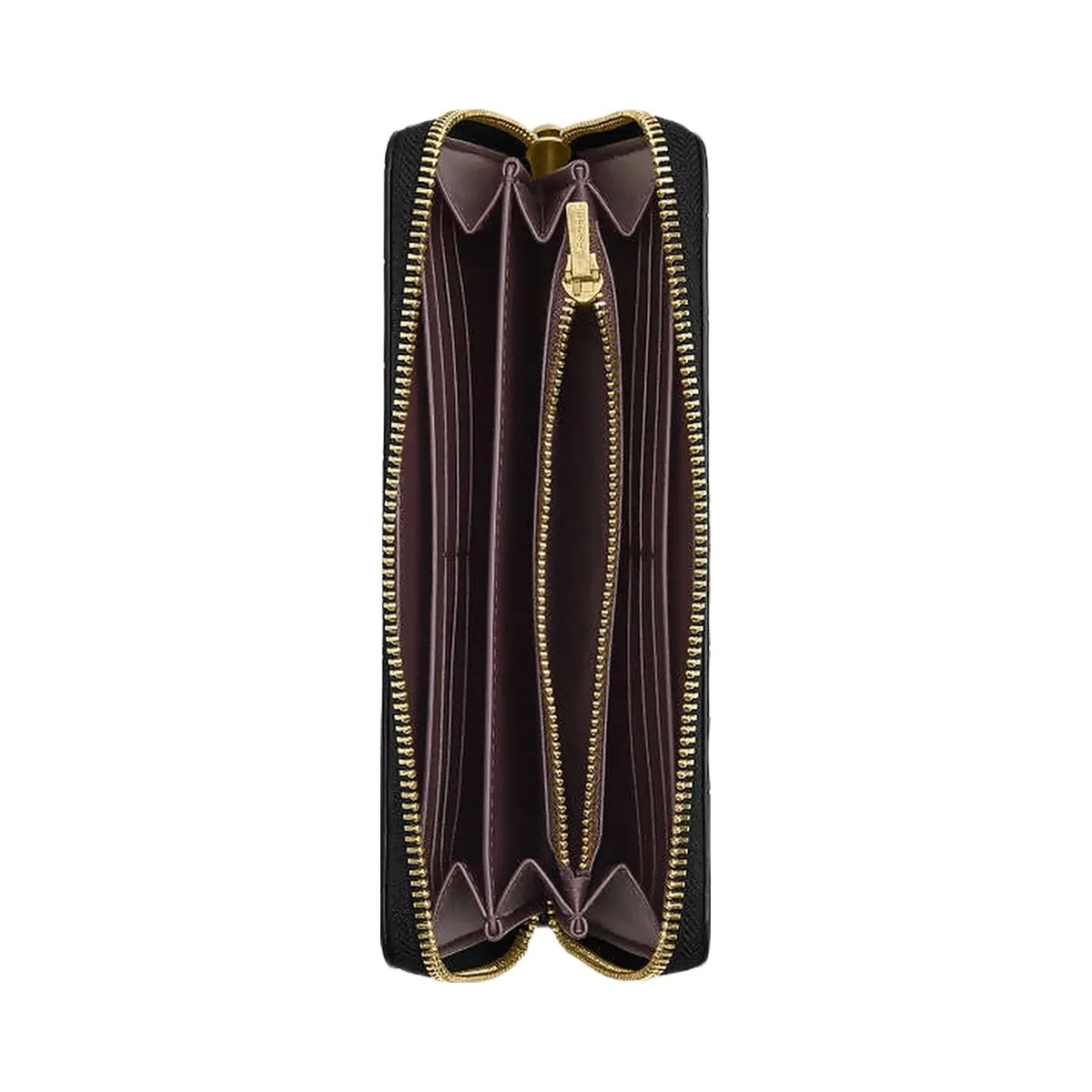 Coach Long Zip Around Wallet Embossed Crocodile-Gold-Black - HypeFly India View 1