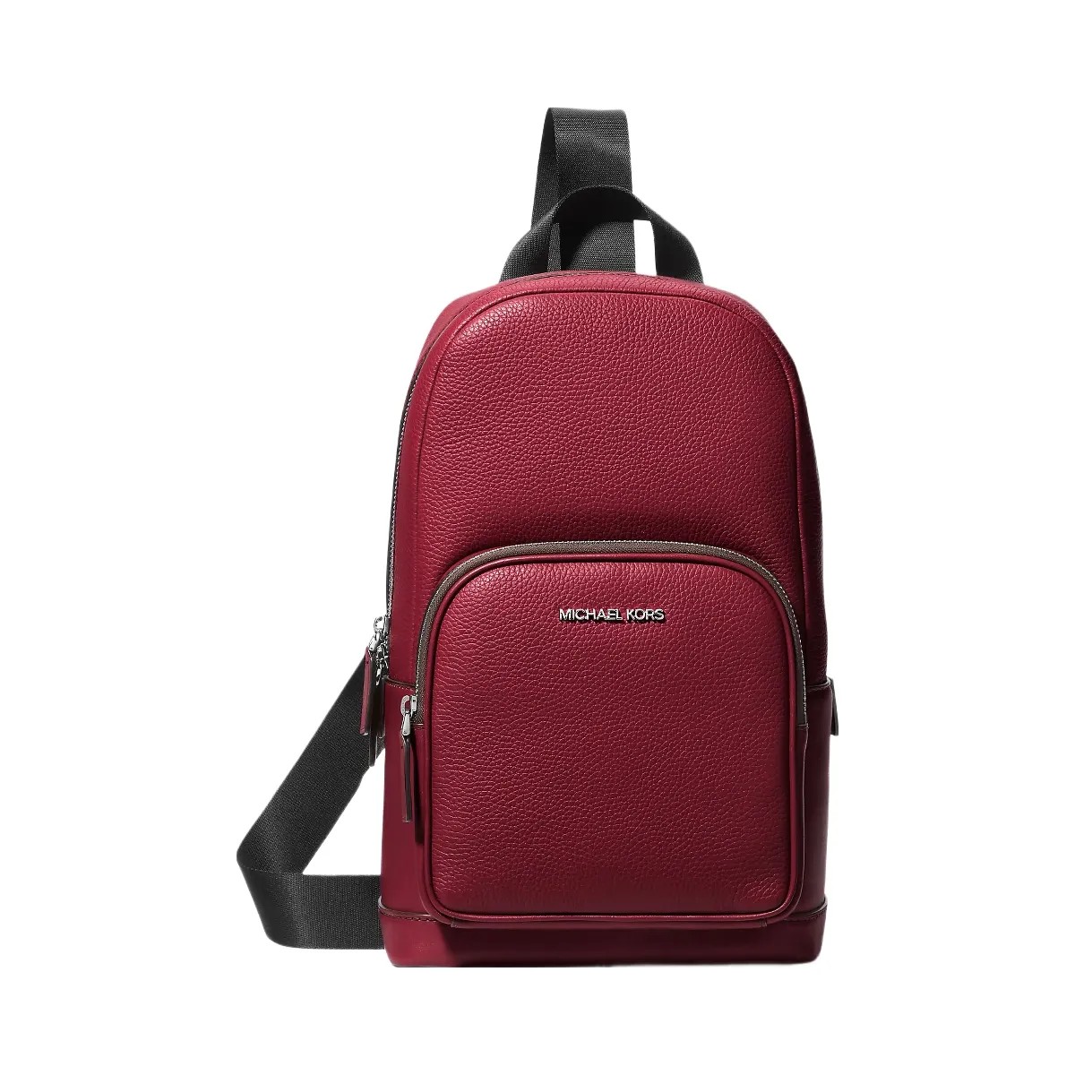 Michael Kors Cooper Pebbled Leather Sling Pack Cherry - HypeFly India View 1