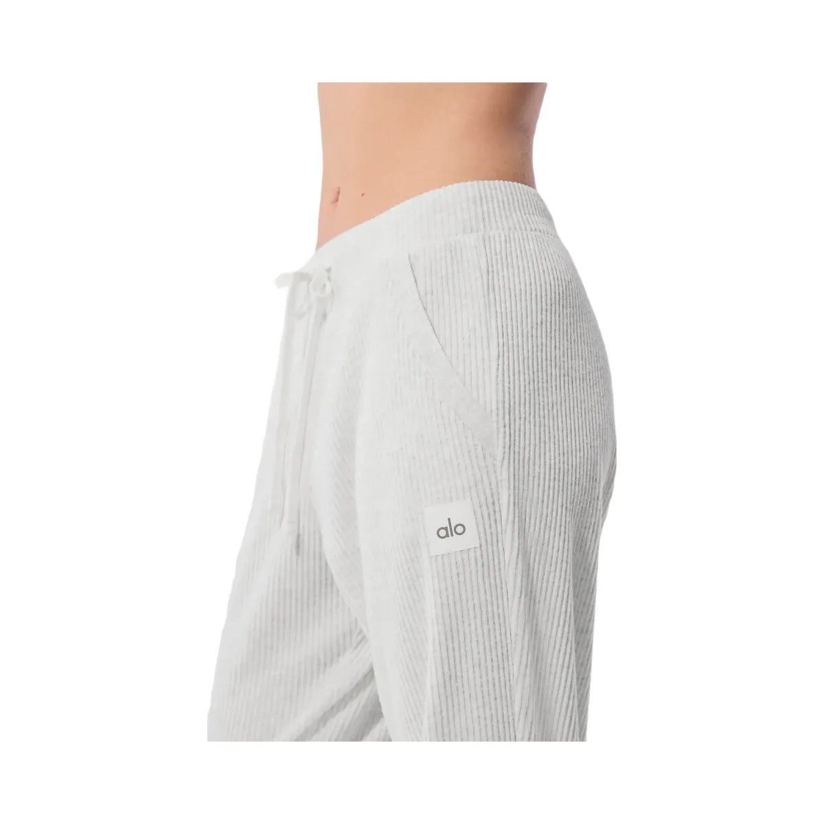 Alo Women's Muse Sweatpant - White Heather - HypeFly India View 2