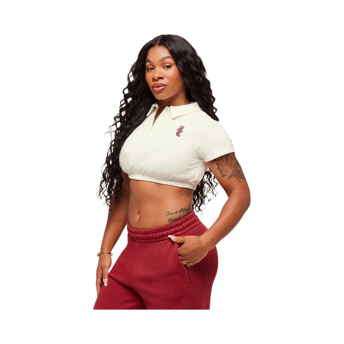 Gymshark x Analis Cropped Polo - Soft White - HypeFly India View 1