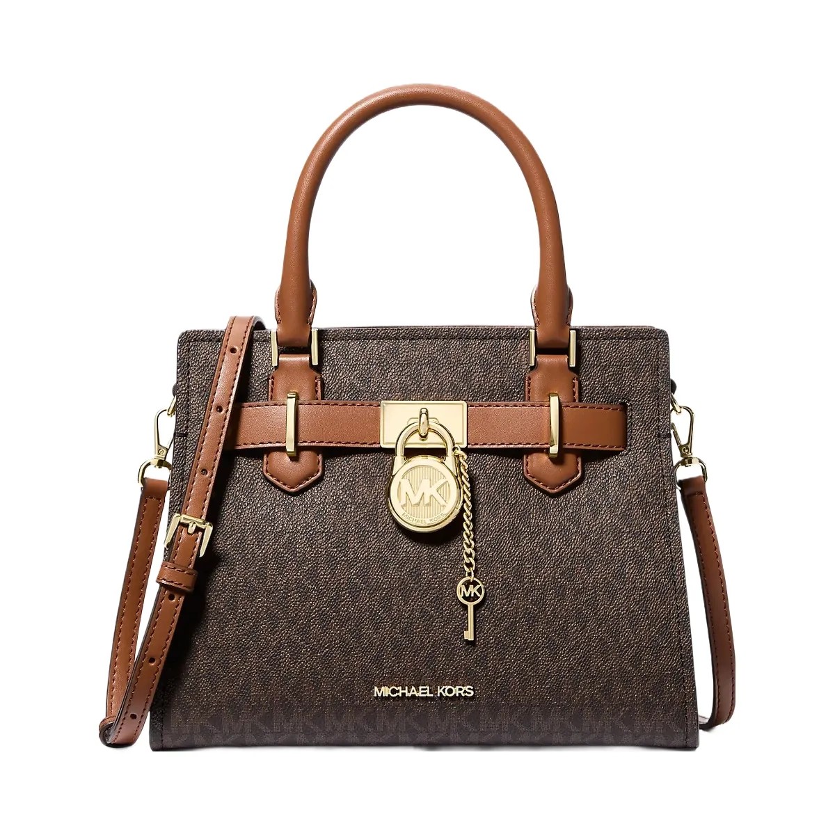 Michael Kors Hamilton Small Logo Satchel Brown - HypeFly India View 1