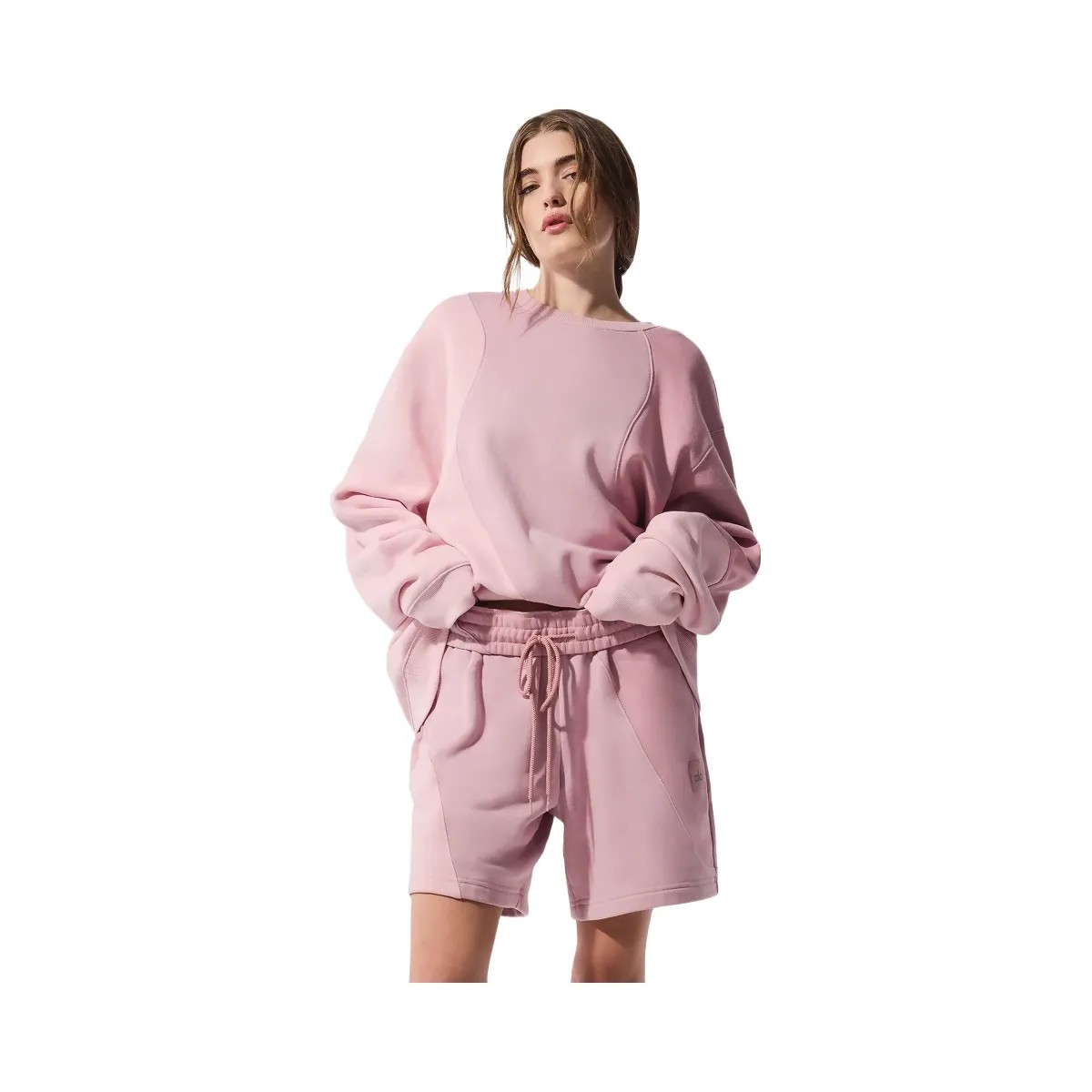 Alo Women's Make Waves Crew Neck Pullover - Sunset Pink Tonal - HypeFly India View 4