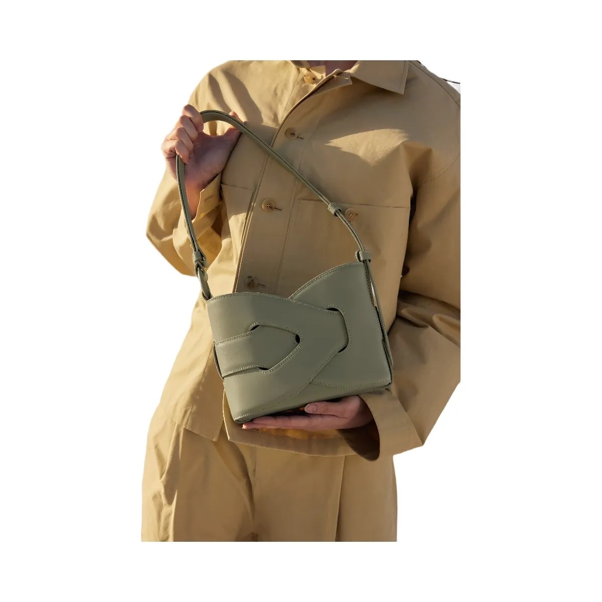 Polene Nodde Smooth Olive - HypeFly India View 4