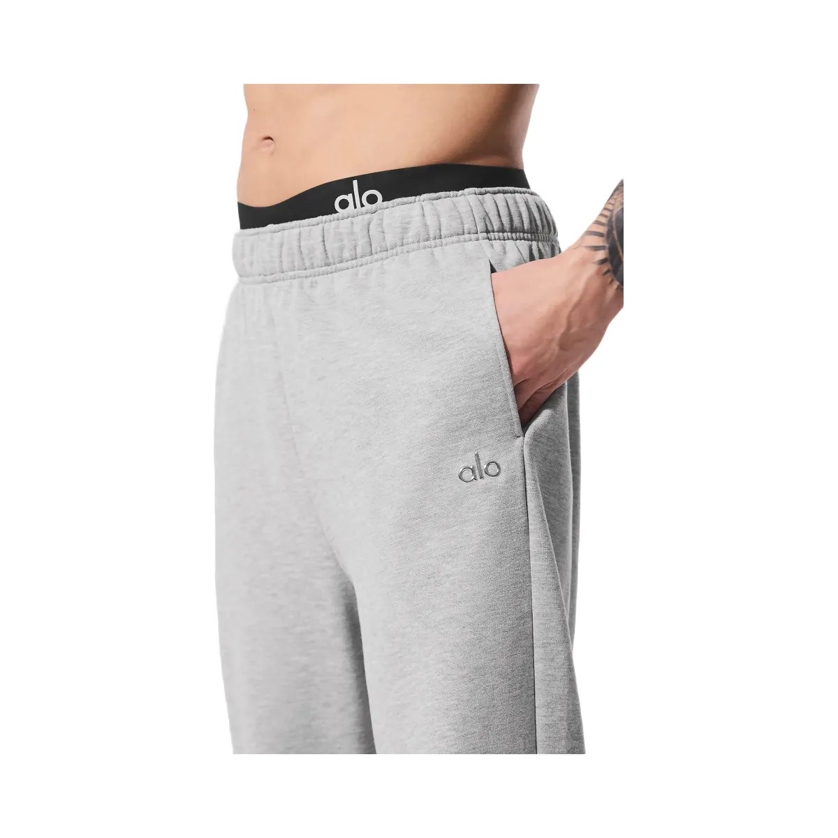 Alo Men's Accolade Straight Leg Sweatpant - Athletic Heather Grey - HypeFly India View 4