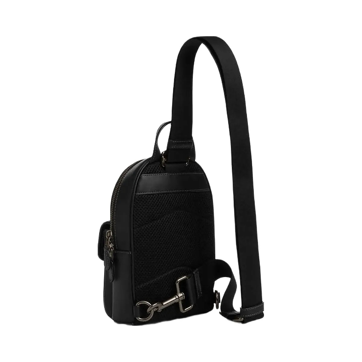 Coach Small Turnlock Sling Pack Smooth Leather-Gunmetal-Black - HypeFly India View 3