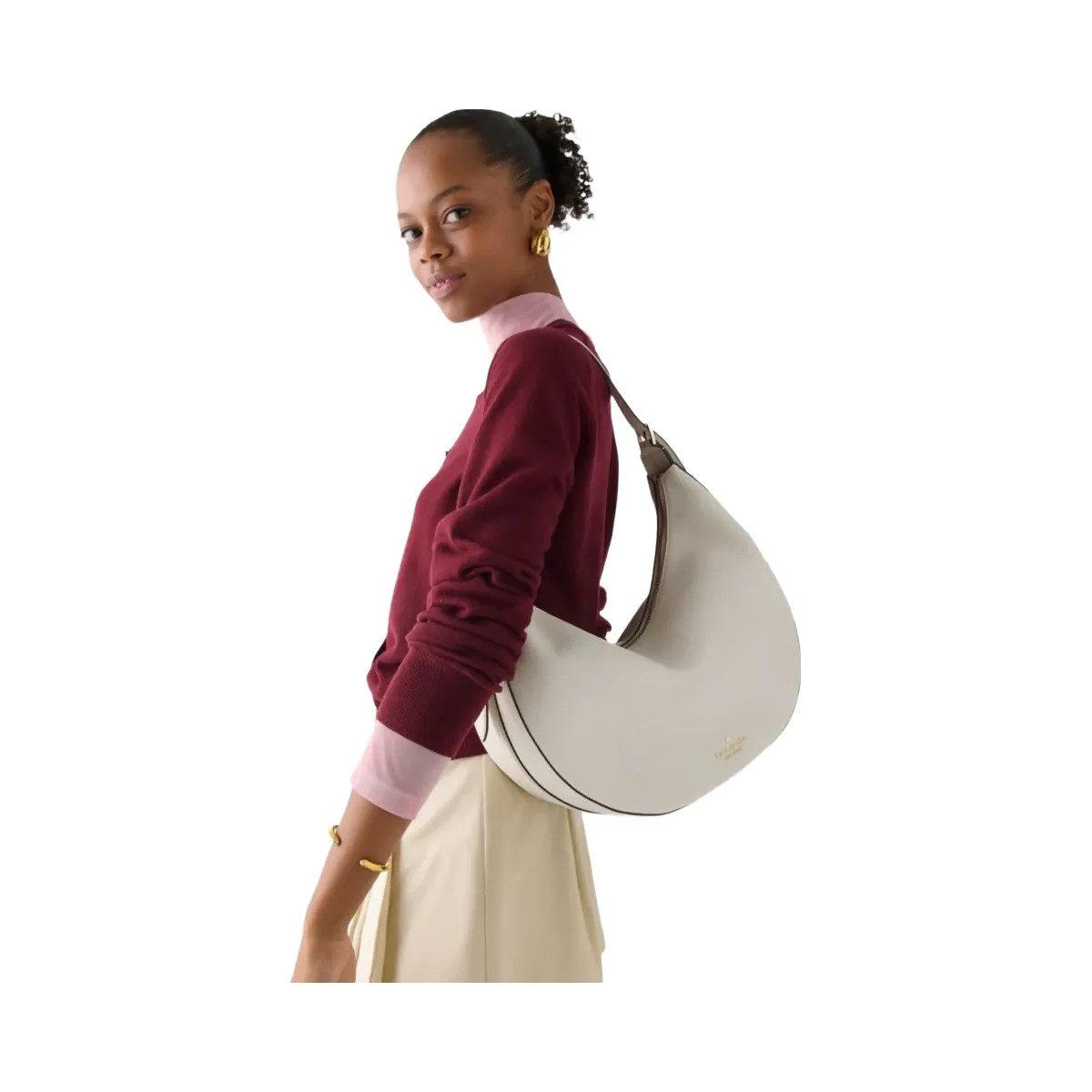 Kate Spade Nova Large Crescent Shoulder Bag Meringue - HypeFly India View 2