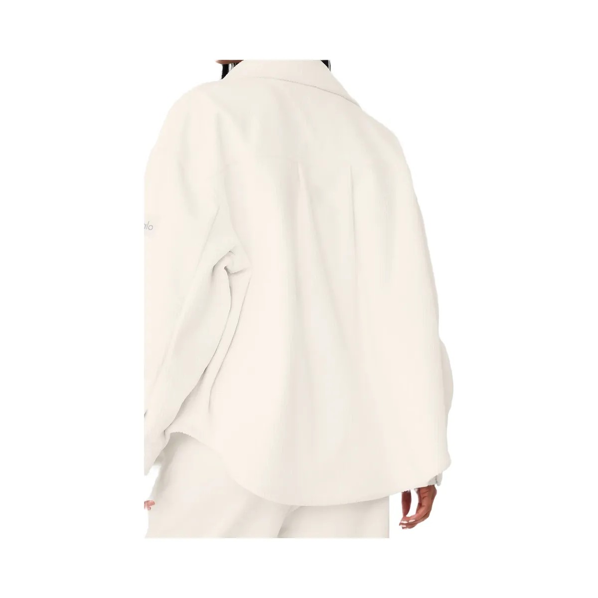 Alo Women's Ribbed Velour Mountain Side Shacket - Ivory - HypeFly India View 4