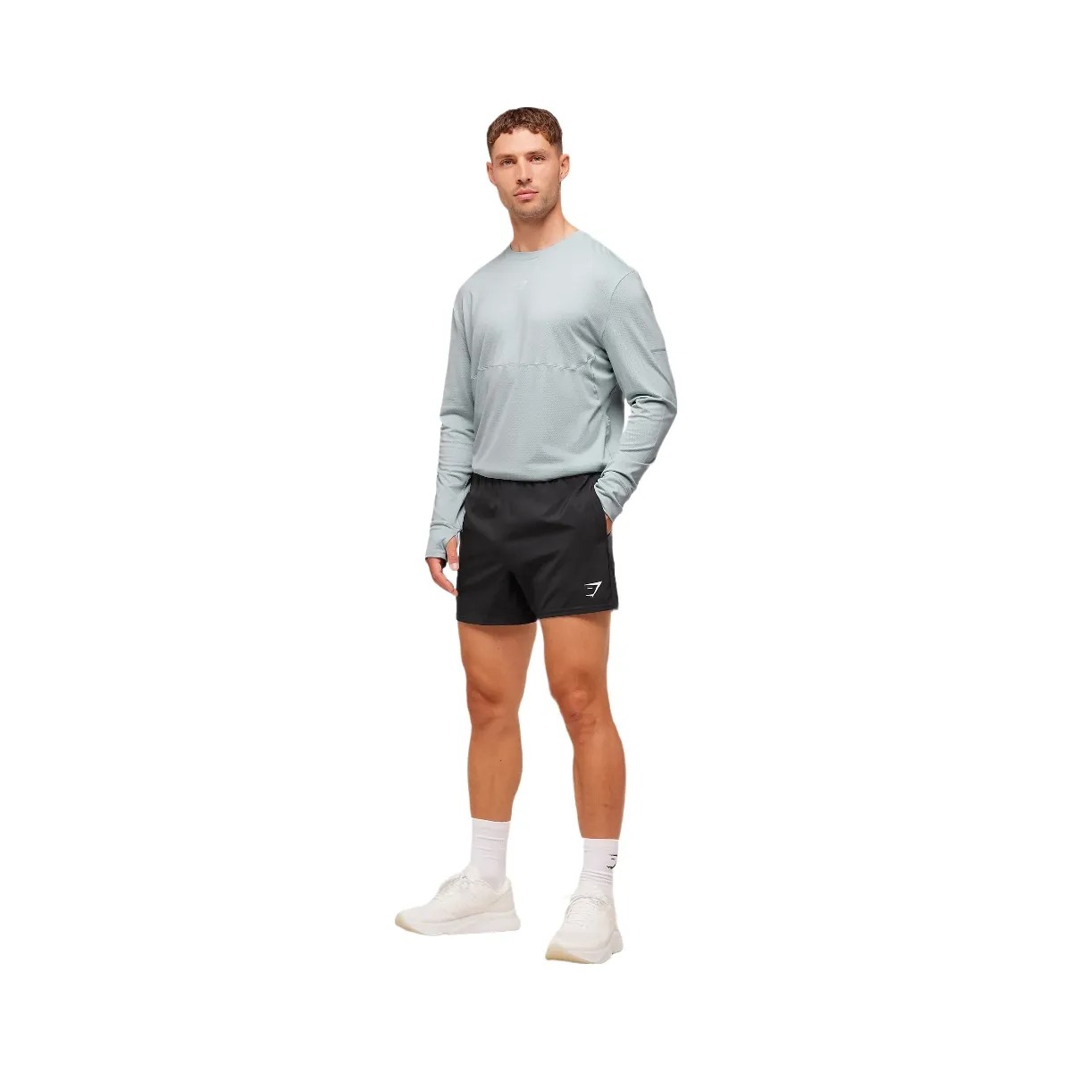 Gymshark Running Long Sleeve T-Shirt - Smoke Blue - HypeFly India View 3