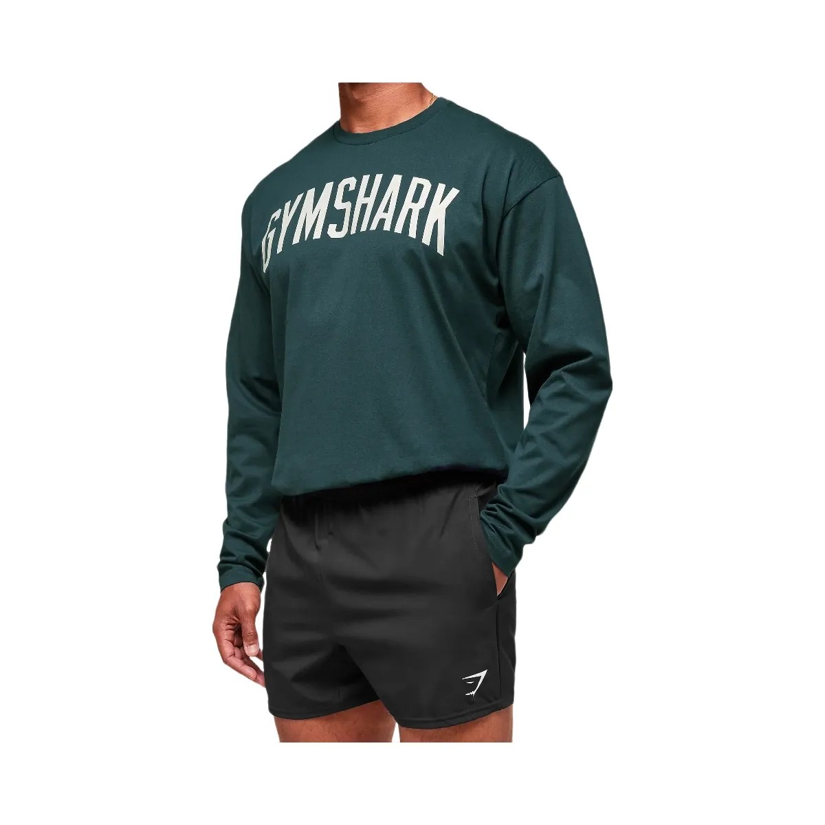 Gymshark Worn Graphic Long Sleeve T-Shirt - Deep Petrol Blue - HypeFly India View 3