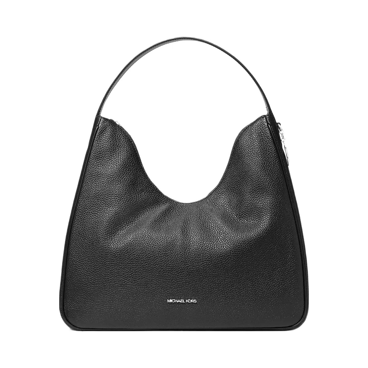 Michael Kors Nayla Medium Pebbled Leather Hobo Shoulder Bag Black - HypeFly India View 1
