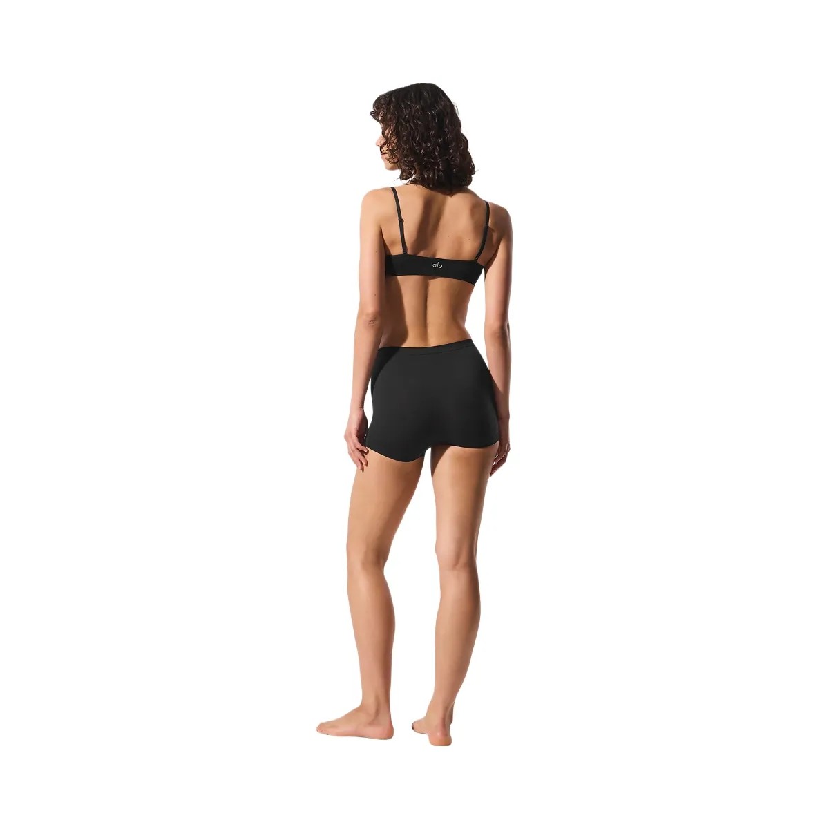 Alo Women's Sheer Glow Boyshort - Black - HypeFly India View 3