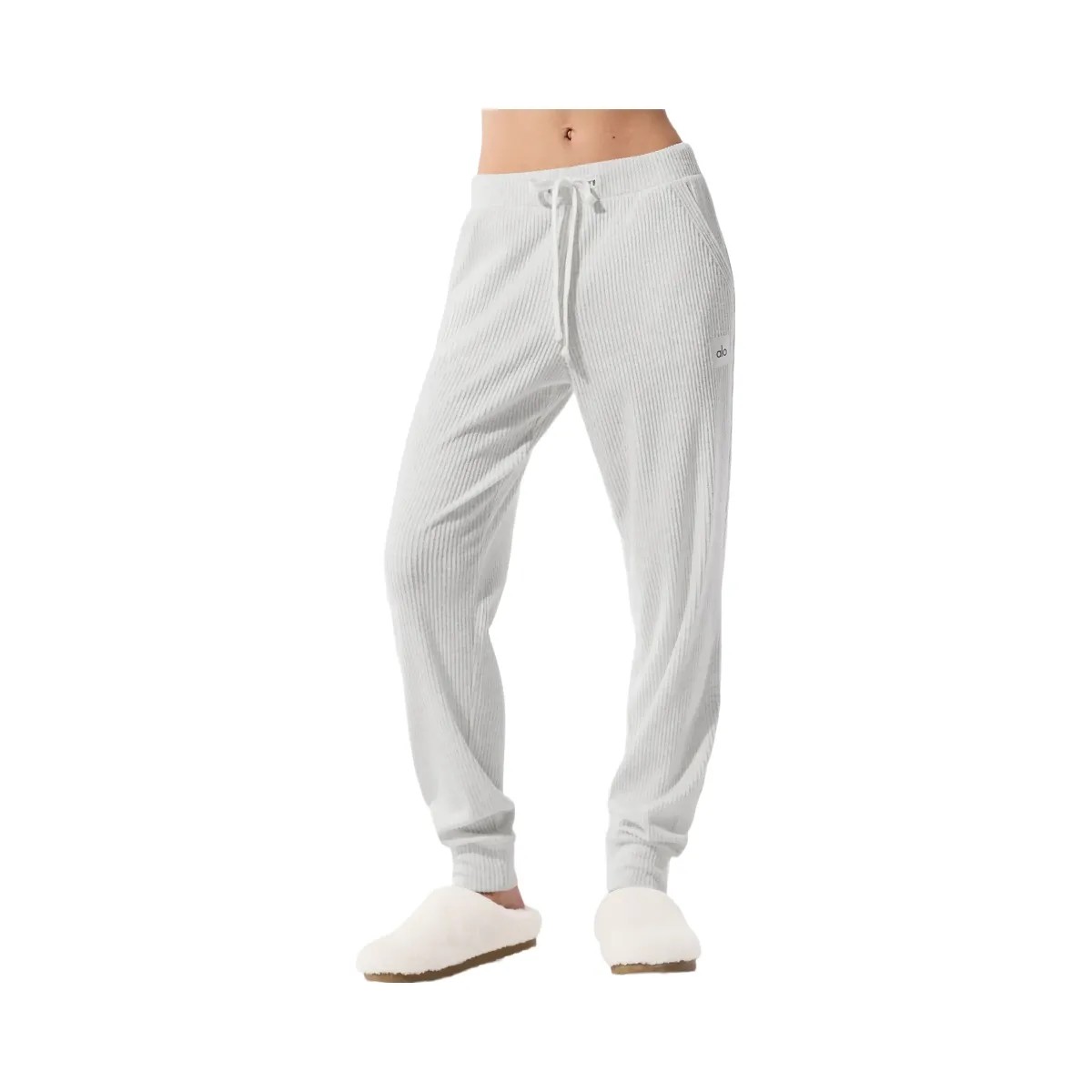 Alo Women's Muse Sweatpant - White Heather - HypeFly India View 1