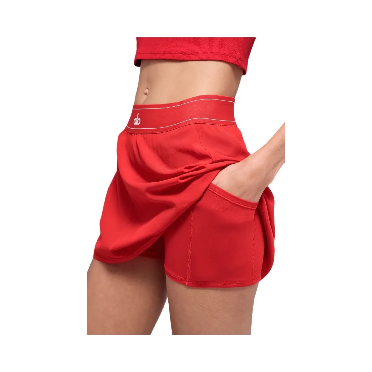 Alo Women's Match Point Tennis Skirt - Bright Red - HypeFly India View 2