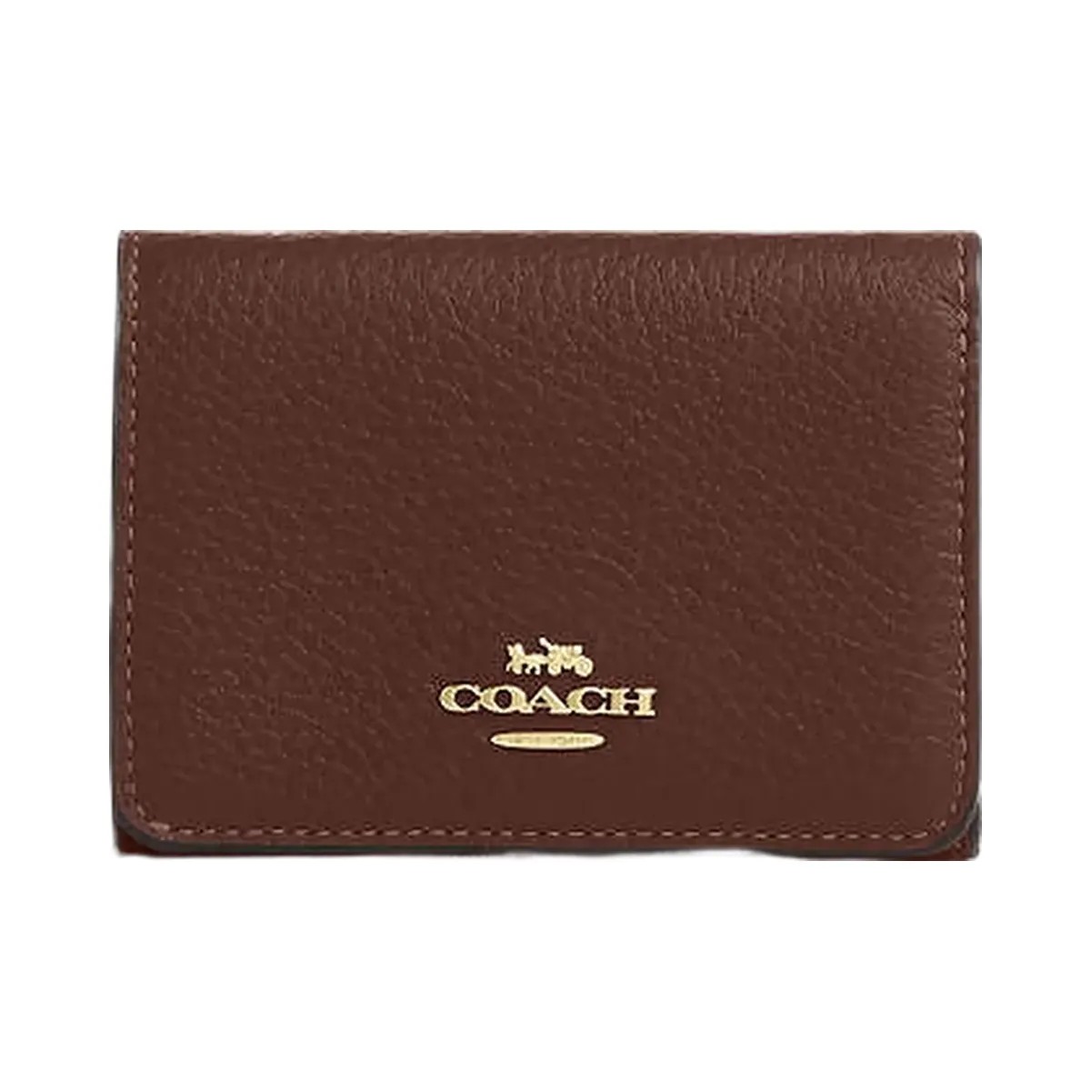 Coach Card Holder Wallet In Signature Canvas Signature Canvas-Gold-Tan-Brown - HypeFly India View 4