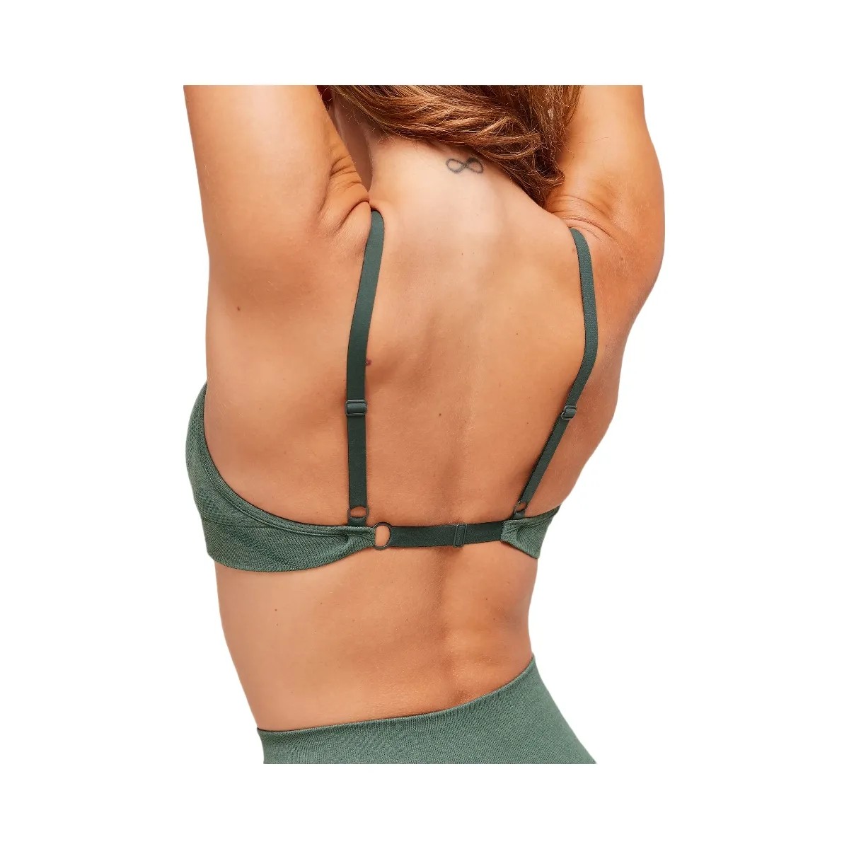 Gymshark Vital Sports Bra - Obsidian Green Marl - HypeFly India View 5