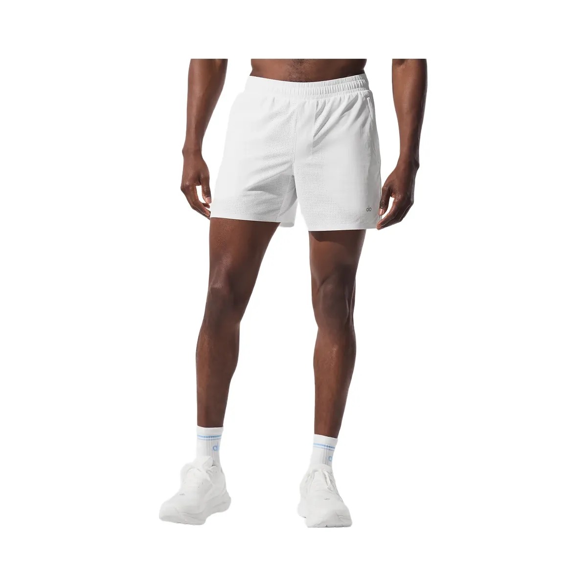 Alo Men's 5" Traction Running Short - White - HypeFly India View 1