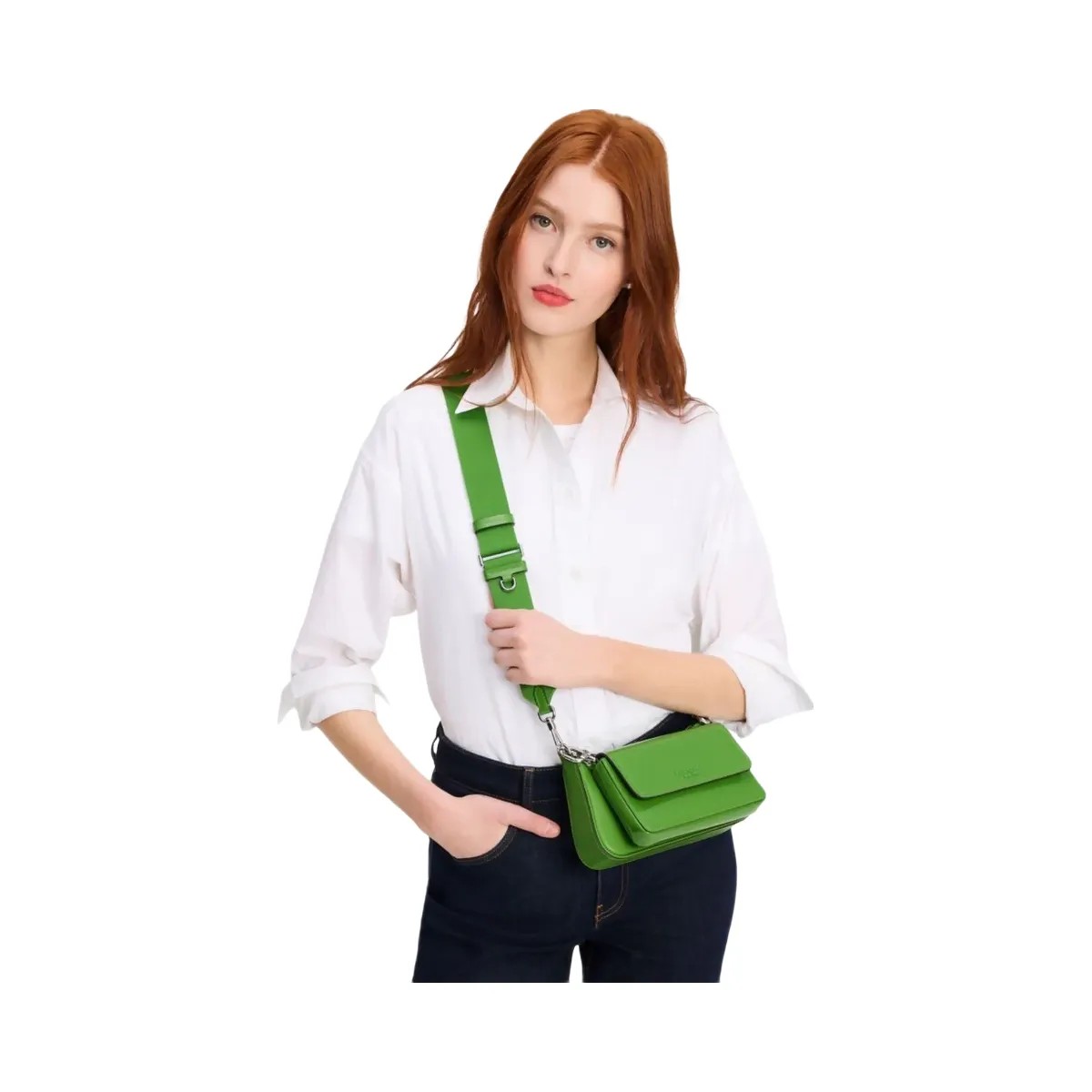 Kate Spade Double Up Patent Leather Crossbody KS Green - HypeFly India View 2